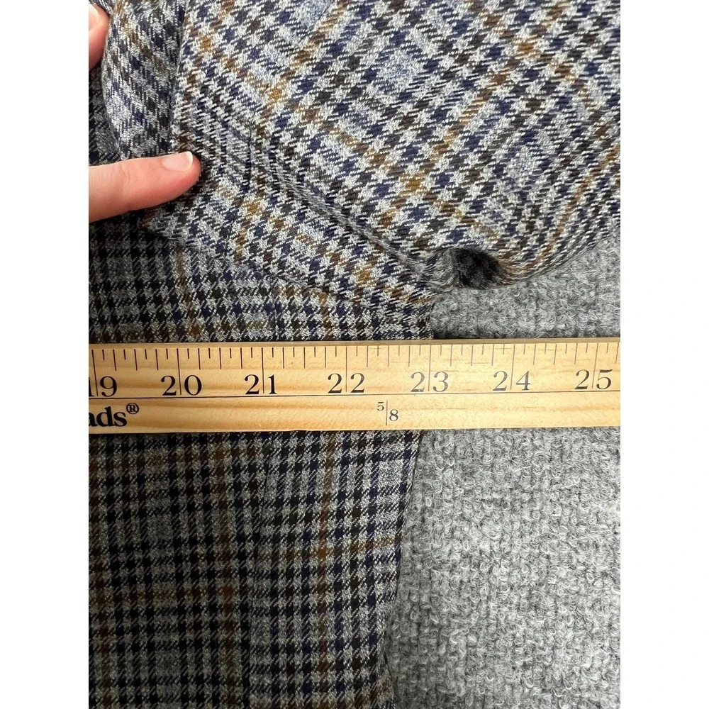 Brooks‎ Brothers Blazer 45R 1818 Madison Sport Coat Grey Blue Plaid Italian Wool